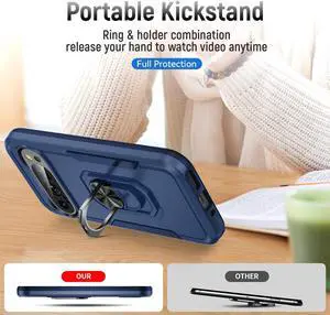 TYJKeJi Case with Stander Fashion Cover KickStand Case For Google Pixel 9 (6.3inch) / For Google Pixel 9 Pro (6.3inch) (Blue)