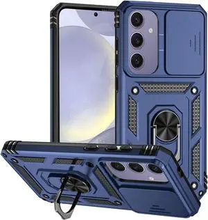 TYJKeJi Case with Stander Fashion Cover KickStand Case For Samsung Galaxy S24 FE (Blue)