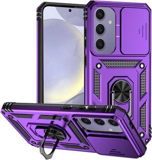 TYJKeJi Case with Stander Fashion Cover KickStand Case For Samsung Galaxy S24 FE (Purple)