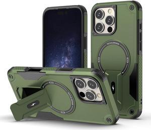 TYJKeJi Case with Stander Fashion Cover (Compatible with Magsafe) KickStand Case For iPhone 16 Pro Max (6.9inch) (Green)