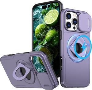 TYJKeJi Case with Stander Cover (Compatible with Magsafe) KickStand Case For iPhone 16 Pro (6.3inch) (Purple)