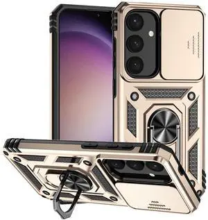 TYJKeJi Case with Stander Fashion Cover KickStand Case For Samsung Galaxy S25 (6.2inch) Gold