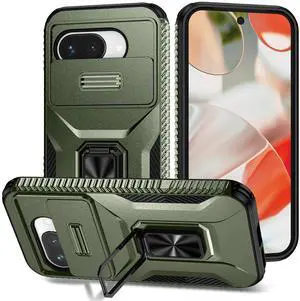 TYJKeJi Case with Stander Fashion Cover KickStand Case For Google Pixel 9A (Green)