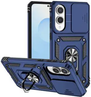 TYJKeJi Case with Stander Fashion Cover KickStand Case For Samsung Galaxy S25 Edge (Blue)