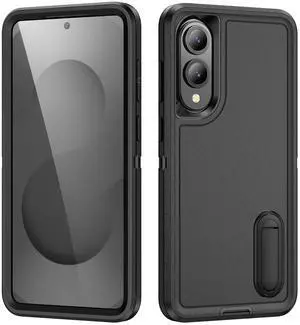 TYJKeJi Case with Stander Fashion Cover KickStand Case For Samsung Galaxy S25 Edge (Black)