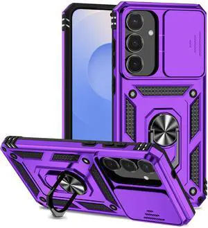 TYJKeJi Case with Stander Fashion Cover KickStand Case For Samsung Galaxy S25 FE (Purple)
