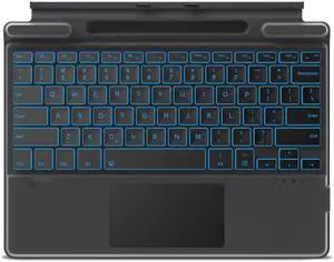 Cultronic Keyboard Compatible with Surface Pro 11/10/9/8/X 13-inch, 11-Color Backlit , Wireless, Pen Holder, Black