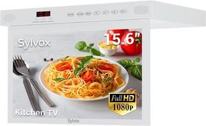 SYLVOX 15.6" Kitchen Smart TV Flap Down Screen TV Android 11.0 Supports LED Clock Alarm Clock WiFi & Wireless Connection, Storage Design, can be Installed in The Bottom of The Cabinet (KT16A0KGGA)