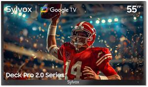 SYLVOX Outdoor Smart TV, 55" Google TV with Dobly Atmos, Google Assistant, 4K 1000nits Outside Television, IP55 Waterproof TV for Partial Sun (Deck Pro 2.0 NEW)