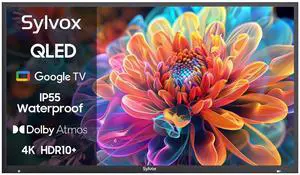 SYLVOX Smart Outdoor TV, 55'' 4K 1000nits QLED Waterproof TV, Newest Google TV with Dolby Atmos, All Weatherproof TV for Partial Sun (Deck Pro QLED 2.0 New)