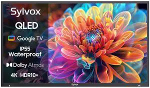 SYLVOX Smart Outdoor TV, 65'' 4K 1000nits QLED Waterproof TV, Newest Google TV with Dolby Atmos, All Weatherproof TV for Partial Sun (Deck Pro QLED 2.0 New)
