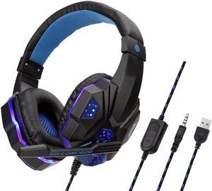 NewStyp Professional Led Light Wired Gaming Headphones With Microphone For Computer PS4 PS5 Xbox Bass Stereo PC Gaming Headset Gifts