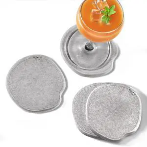 Stone Coasters for Drinks Ultra Absorbent Fast Drying Non Scratch Diatomaceous Earth Drycup Momo Lifestyle (4 Pack)