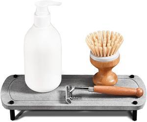 Momo Lifestyle Bathroom Stone Sink Caddy, Fast Drying Ultra Absorbent Eco-Friendly Diatomaceous Earth Drytomini Countertop Rack Organizer