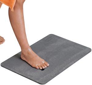 Diatomaceous Earth Bath Mat, Momo Lifestyle Absorbent Fast Drying Bath Mat Nonslip Non Scratching Bath Stone Eco-Friendly Slick Design 23.6 X 15.4 X 0.4 Inches - Drytomita (Graphite Grey)
