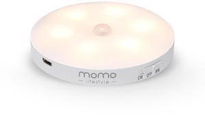 Motion Sensor Night Light, Automatic Motion Activated Night Light LED Warm Yellow 3.7V 500mAh USB Rechargeable Battery Attachable Everywhere, Momo Lifestyle Luzinha (1 Pack)