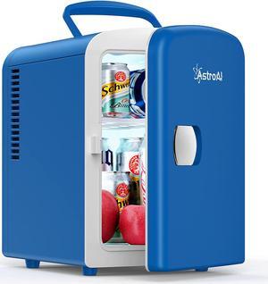 Mini Fridge, 4 Liter/6 Can AC/DC Portable Thermoelectric Cooler and Warmer Refrigerators for Skincare, Beverage, Food, Cosmetics, Home, Office and Car, ETL Listed (Blue)
