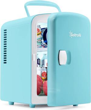 Mini Fridge, 4 Liter/6 Can AC/DC Portable Thermoelectric Cooler and Warmer Refrigerators for Skincare, Beverage, Food, Cosmetics, Home, Office and Car, ETL Listed (Teal)
