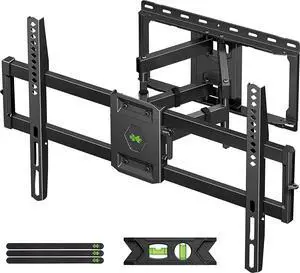 Full Motion TV Wall Mount for Most 47-84 inch Flat Screen/LED/4K TV, TV Mount Bracket Dual Swivel Articulating Tilt 6 Arms, Max VESA 600x400mm, Holds up to 132lbs, Fits 8 12 16" Wood Studs