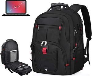 Laptop Backpack 17 Inch Waterproof Extra Large TSA Travel Backpack Anti Theft College Business Mens Backpacks with USB Charging Port 17.3 Gaming Computer Backpack for Women Men Black 45L