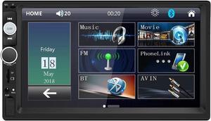 Double Din Car Stereo in Dash, FM Receiver with Remote, Car MP5 Media Player with 7inch Digital Resistive Touch Screen,Bluetooth Car Audio Mirror Link Monitor for Android