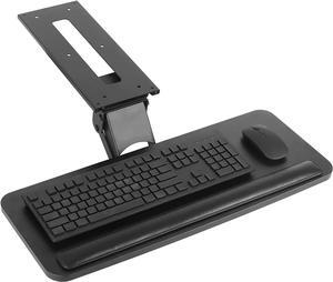Keyboard Tray Under Desk, 360°Adjustable Keyboard Mount and Mouse Tray, Smoothly Pull Out Desk Extender with Soft Supportive Pad (25 x9.8 inch)