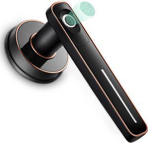 Fingerprint Door Lock - Biometric Door Knob Fingerprint Door Knob Keyless Entry Door Locks with Handle Door Lever for Homes/Apartments/Office/AirBnB/Hotels (Silver)