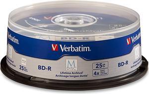 Verbatim M-DISC BD-R 25GB 4X with Branded Surface - 25pk Spindle