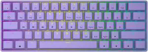 GK61 Mechanical Gaming Keyboard - 61 Keys Multi Color RGB Illuminated LED Backlit Wired Programmable for PC/Mac Gamer (Gateron Optical Blue, Lavender)