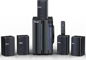 Home Theater System Surround Sound Speakers - 800 Watts 6.5 inch Subwoofer 5.1/2.1 Channel Bluetooth Input LED Display Home Audio Stereo System for 4K TV Ultra HD AV DVD FM Radio USB