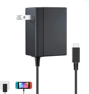 Charger for Nintendo Switch.Switch Charger Compatible with Switch OLED and Switch Lite.15V/2.6A Power Supply Support Switch TV Mode.5 FT Power Cable USB C Port.2.5 Hours Fast Charge AC Adapter