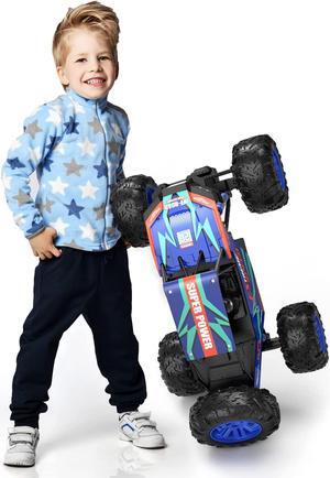 DE60 Large 1:8 Scale Upgraded RC Cars Remote Control Car for Adults Boys,Off Road Monster Truck with Realistic Sound,2.4Ghz 4WD Rock Crawler Toy All Terrain Climbing,2 Batteries for 80 Min Play