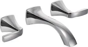 Moen Voss Brushed Gold Two-Handle Wall Mount Bathroom Faucet Trim Kit, Valve Required, T6906