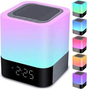 Night Lights Bluetooth Speaker, Alarm Clock Bluetooth Speaker Touch Sensor Bedside Lamp Dimmable Multi-Color Changing Bedside Lamp, MP3 Player, Wireless Speaker with Lights