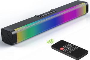 Small Sound Bar for TV with Bluetooth, RCA, USB, Opt, AUX Connection, Mini Sound/Audio System for TV Speakers/Home Theater, Gaming, Projectors