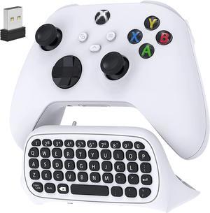 Controller Keyboard for Xbox Series X/ S/ for Xbox One/ One S, Wireless Bluetooth Gaming Chatpad Keypad with USB Receiver, Built-in Speaker & 3.5mm Audio Jack for Xbox Series X/ S/ One/ One S, White