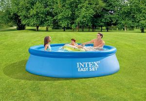 INTEX 28117EH Easy Set Inflatable Swimming Pool Set: 10ft x 24in  Includes 330 GPH Cartridge Filter Pump  Puncture-Resistant Material  813 Gallon Capacity  18in Water Depth