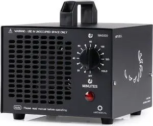 AIRTHEREAL MA5000 Commercial Ozone Generator, 5000mg/h O3 Machine Home Air Ionizers Deodorizer for Rooms, Smoke, Cars and Pets, Black