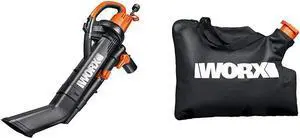 WORX WG505 TRIVAC 12 Amp 3-in-1 Electric Blower/Mulcher/Vacuum & 50026858 Trivac Leaf Collection Bag (WGBAG500)