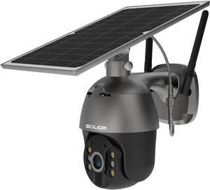 SOLIOM S600 3G/4G LTE Outdoor Solar Powered Cellular Security Camera Wireless,Pan Tilt 360°View Spotlight,1080p Night Vision,2 Way Talk,PIR Motion Sensor,No WiFi,US Version