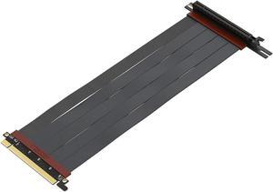 LINKUP - Ultra PCIe 4.0 X16 Riser Cable [RTX4090 RX6950XT x570 B550 Z690 Tested] Shielded Extreme High-Speed Vertical Mount Gaming PCI Express Gen4Left Angle Socket (28cm) 3.0 Gen3 Compatible