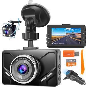 Dash Cam Front and Rear with 32G SD Card,2022 Newest 1080P FHD Dual Dash Camera for Cars 3'' IPS Screen,Night Vision,170°Wide Angle,Zinc Alloy Front Cover,WDR,G-Sensor,24H Parking Monitor,Loop Record