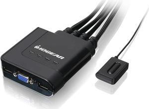 4-Port USB KVM Switch with Cables and Remote GCS24U, Black
