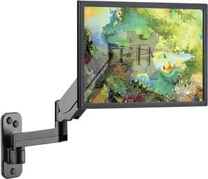 Monitor Wall Mount, Single Monitor Wall Arm for 17-32 inch Flat/Curved Computer Screens, Height Adjustable Gas Spring Wall Monitor Stand with Cable Management, Tilt, VESA 75x75/100x100 mm