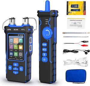 Network Cable Tester with Optical Power Meter VFL, CAT5 CAT6 Cable Toner Ethernet Cable Tester, RJ11 RJ45 Network Tester for Telephone, Ethernet, Video, PoE Tester Wire Tracer Fiber Teste