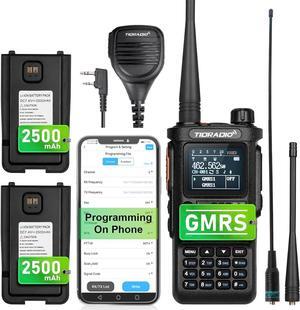 (2nd Gen) TIDRADIO TD-H8 GMRS Radio Two Way Radio,APP Programmable,GMRS Repeater Capable,Support Chirp,Long Range Walkie Talkies with 2pcs 2500mAh Battery, MIC Speaker and 771 Long Antenna