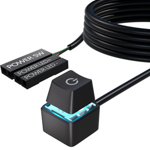 PC Computer Case Power On/Off Reset Switch & HDD LED Button Cable (5ft)