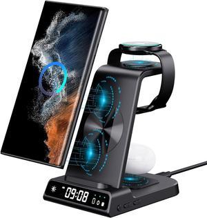 Wireless Charger for Samsung Charging Station 3 in 1 Android Phone Trio Multiple Devices Charger for Samsung Galaxy S24 UltraS23 UltraZ Flip 5Fold 5Buds Charger for Galaxy Watch 65 Pro43