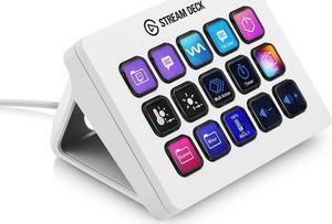 Elgato Stream Deck MK.2 White  Studio Controller, 15 macro keys, trigger actions in apps and software like OBS, Twitch, YouTube and more, works with Mac and PC