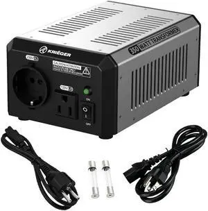 350 Watt Voltage Transformer, 110/120V to 220/240V Step Up Step Down Voltage Converter with AC Outlets, MET Approved Under UL, CSA